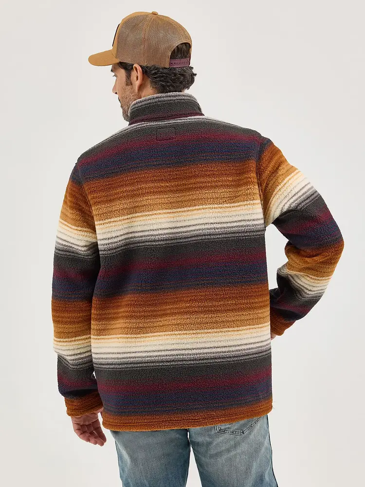 Wrangler 1/4 Zip Sherpa Pullover Sunset Stripe