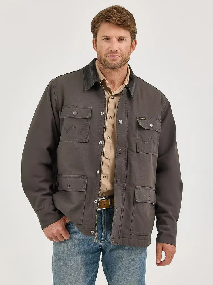 Wrangler Lined Zip Barn Coat Raven
