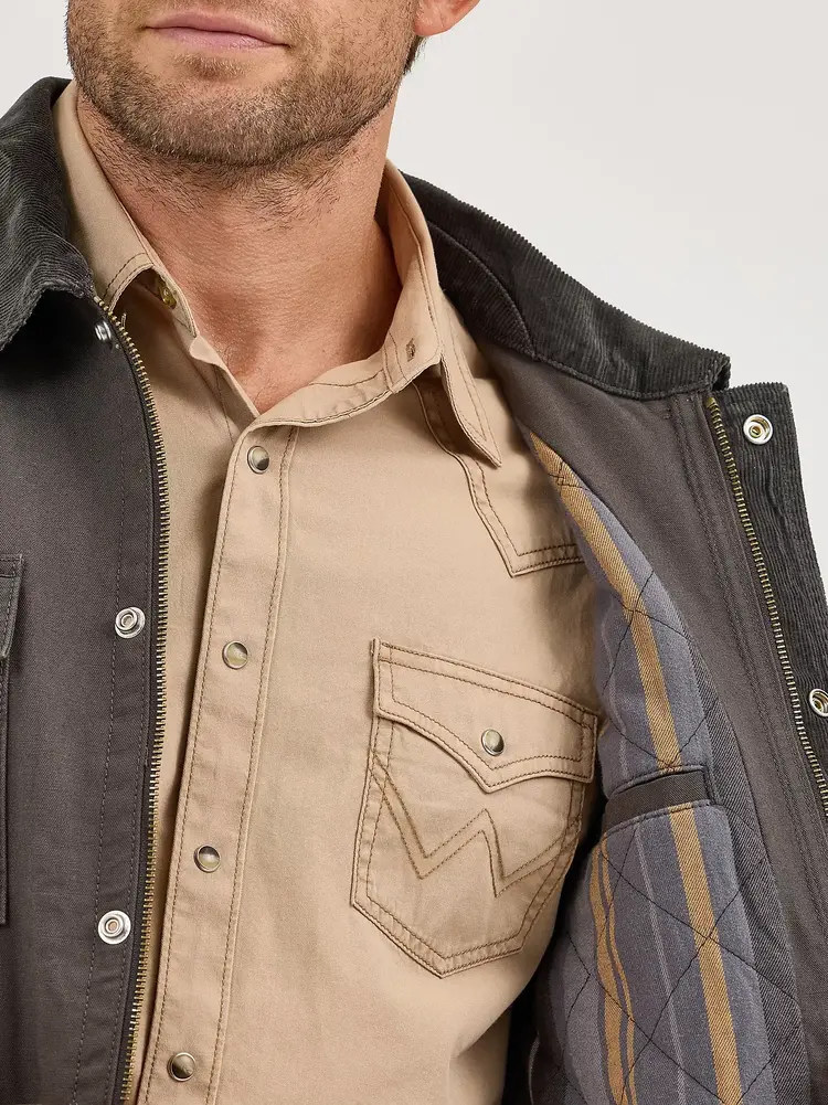 Wrangler Lined Zip Barn Coat Raven