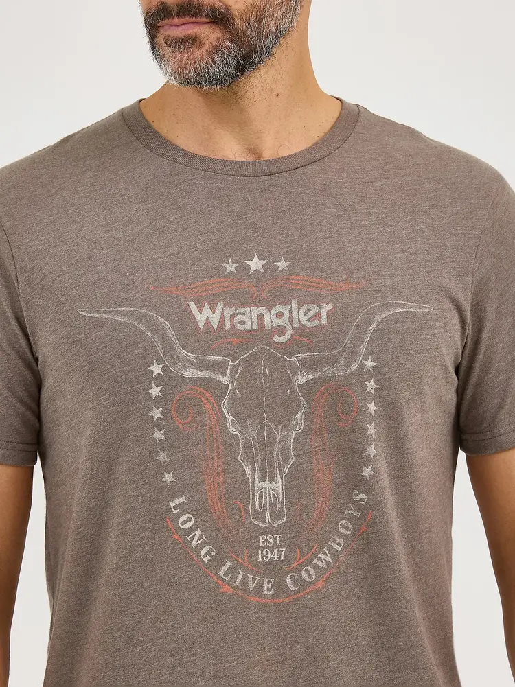 Wrangler Longhorn Graphic Tee Morel Brown
