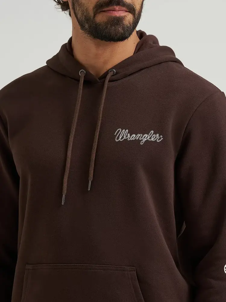Wrangler Rope Logo Classic Fleece Hoodie Mole Brown