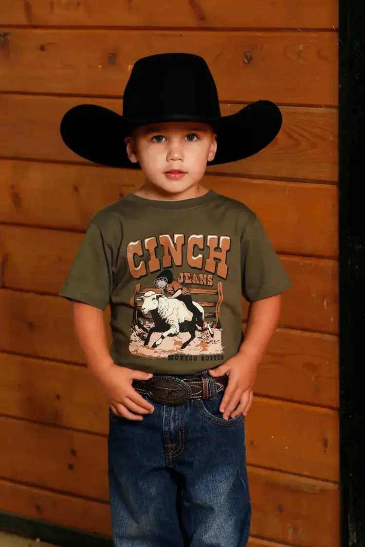 Cinch Toddler Mutton Buster Tee Olive