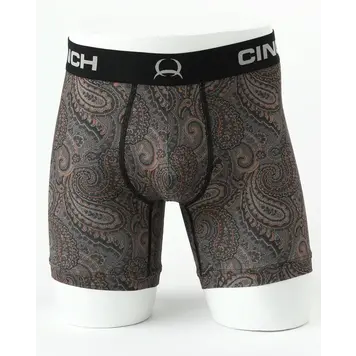 Cinch 6" Brown Paisley Boxer Briefs