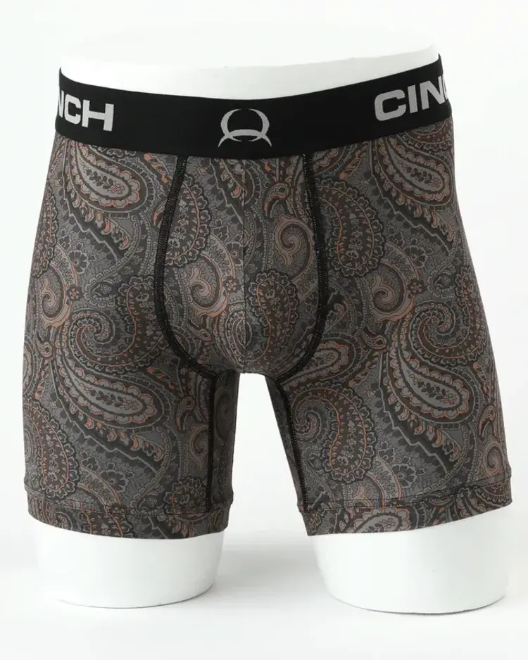 Cinch 6" Brown Paisley Boxer Briefs