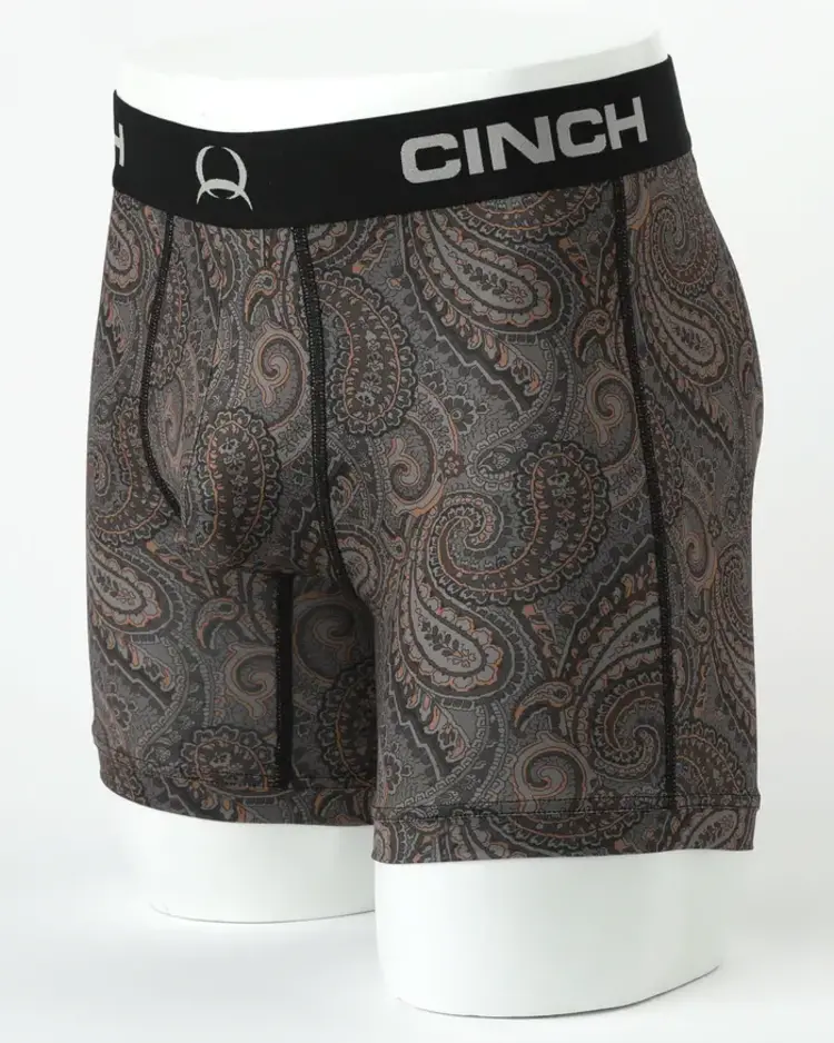 Cinch 6" Brown Paisley Boxer Briefs