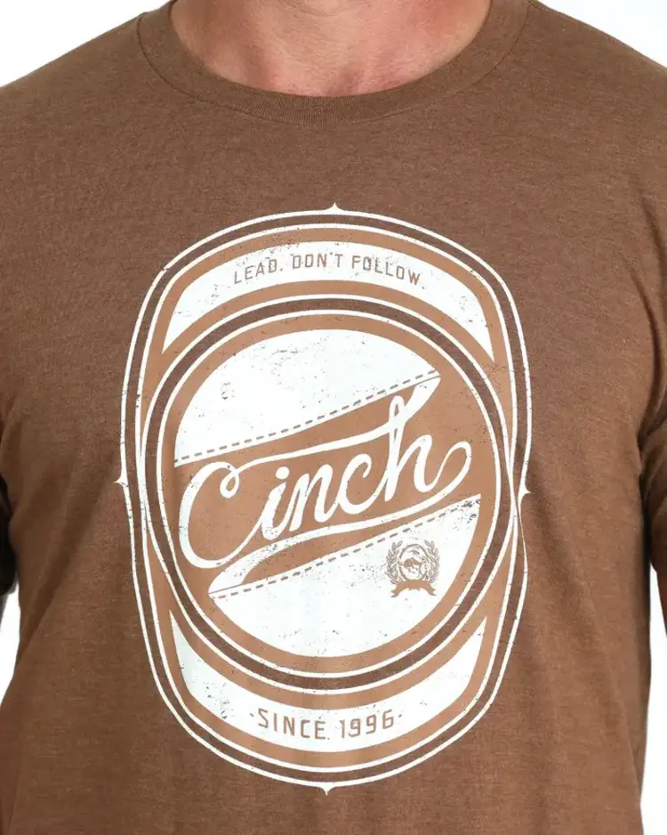 Cinch Cotton Poly Logo Tee Brown