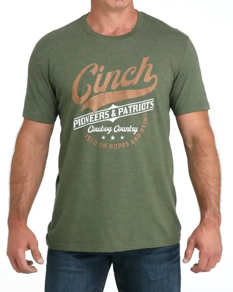 Cinch Pioneers And Patriots Tee Olive