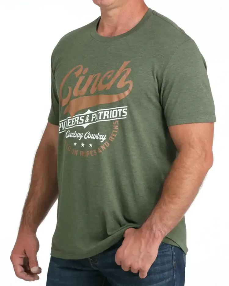 Cinch Pioneers And Patriots Tee Olive
