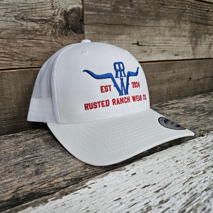 Rusted Ranch Wear RRW Cap White/Blue/Red