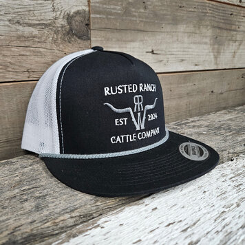 Rusted Ranch Wear RRW Flat Rope Brim Cap Black/White/Grey