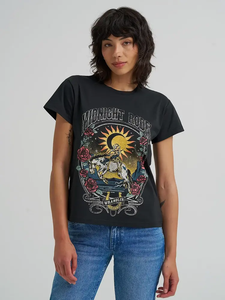 Wrangler Midnight Rodeo Tee Rhinestone Black