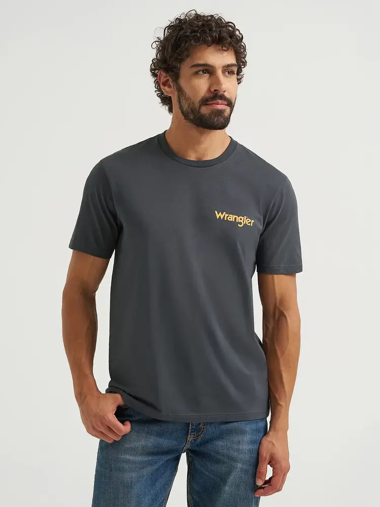 Wrangler Bucking Cowboy Graphic Tee Washed Black