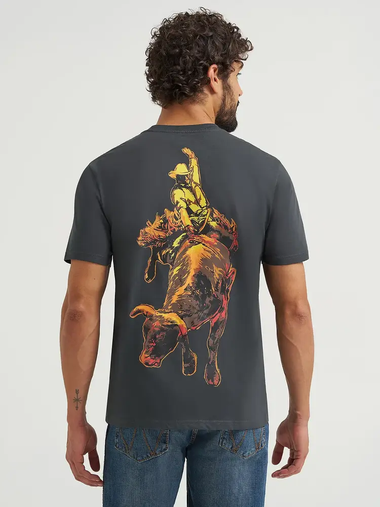 Wrangler Bucking Cowboy Graphic Tee Washed Black