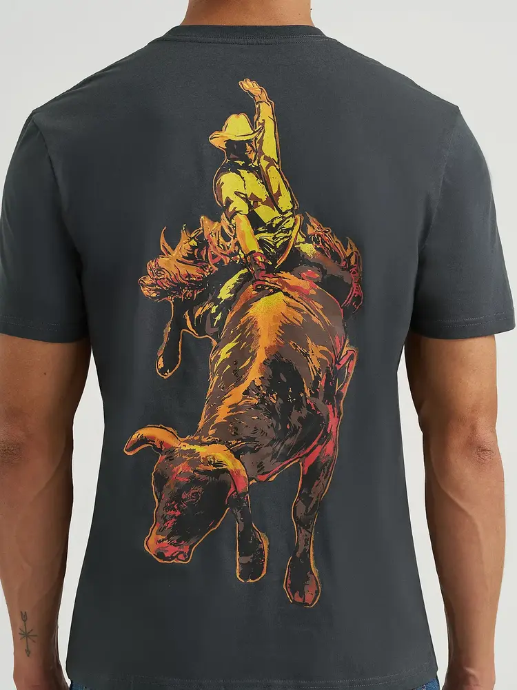 Wrangler Bucking Cowboy Graphic Tee Washed Black