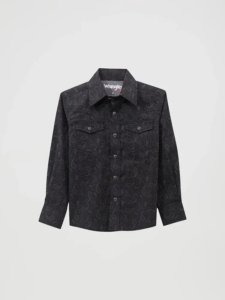 Wrangler Youth 20X Snap Black Shadow Paisley