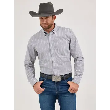 Wrangler Cody Johnson Button Down Charcoal Stripe