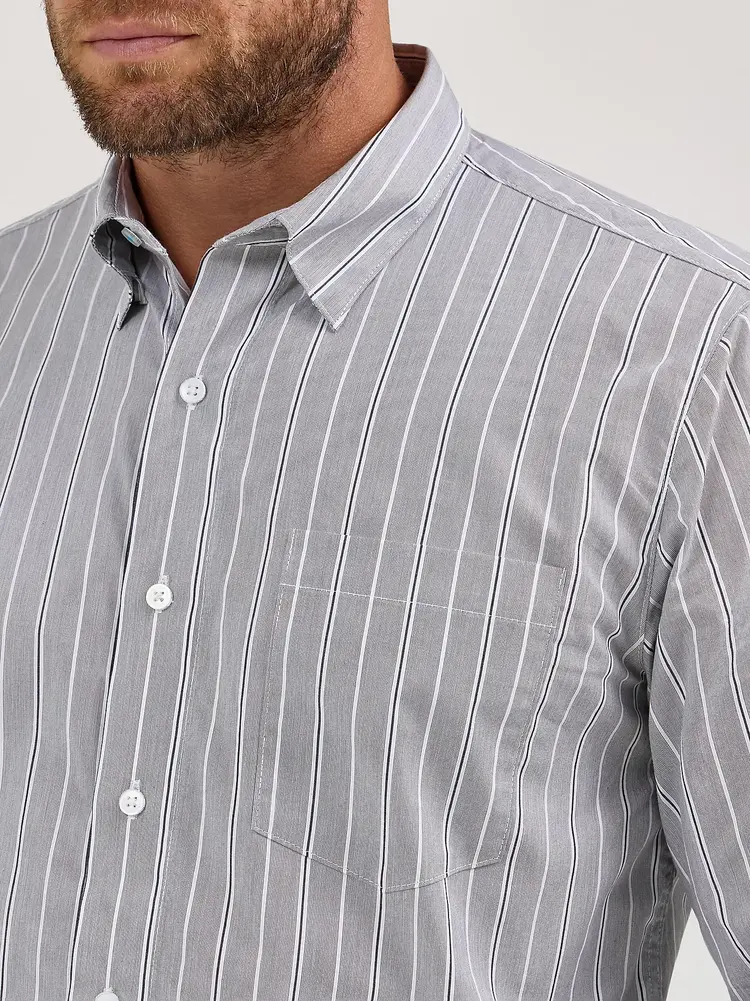 Wrangler Cody Johnson Button Down Charcoal Stripe