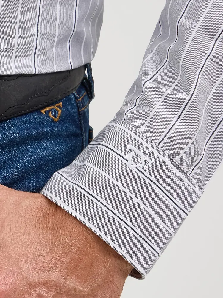 Wrangler Cody Johnson Button Down Charcoal Stripe