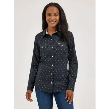 Wrangler Horseshoe Snap Slim Fit Black