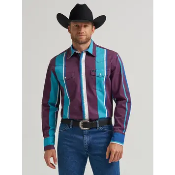 Wrangler Brushpopper Snap Aubergine Teal