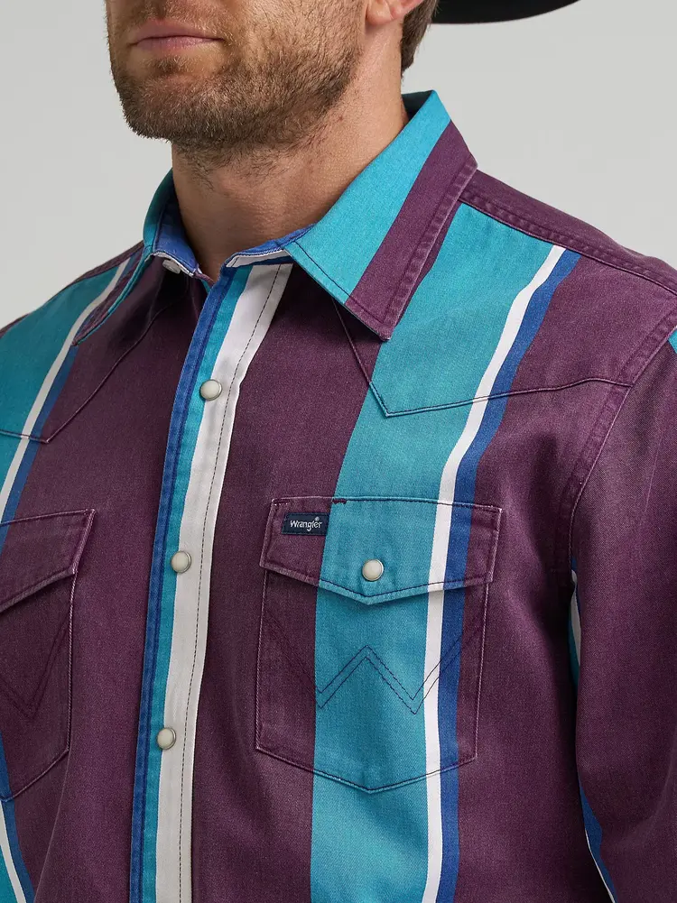 Wrangler Brushpopper Snap Aubergine Teal