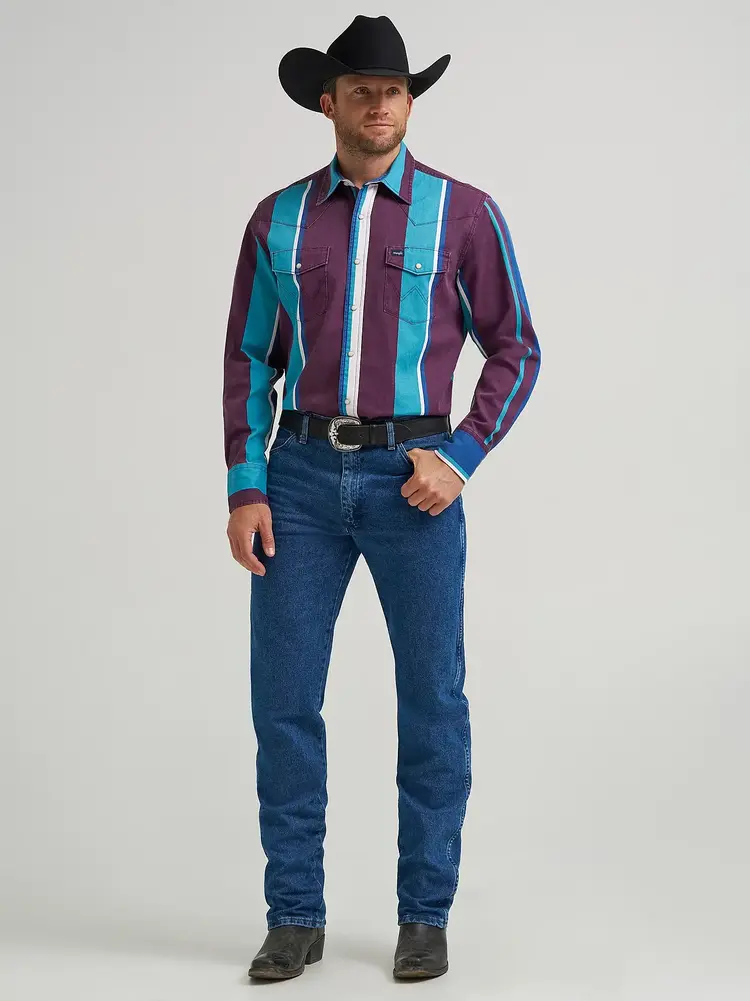 Wrangler Brushpopper Snap Aubergine Teal