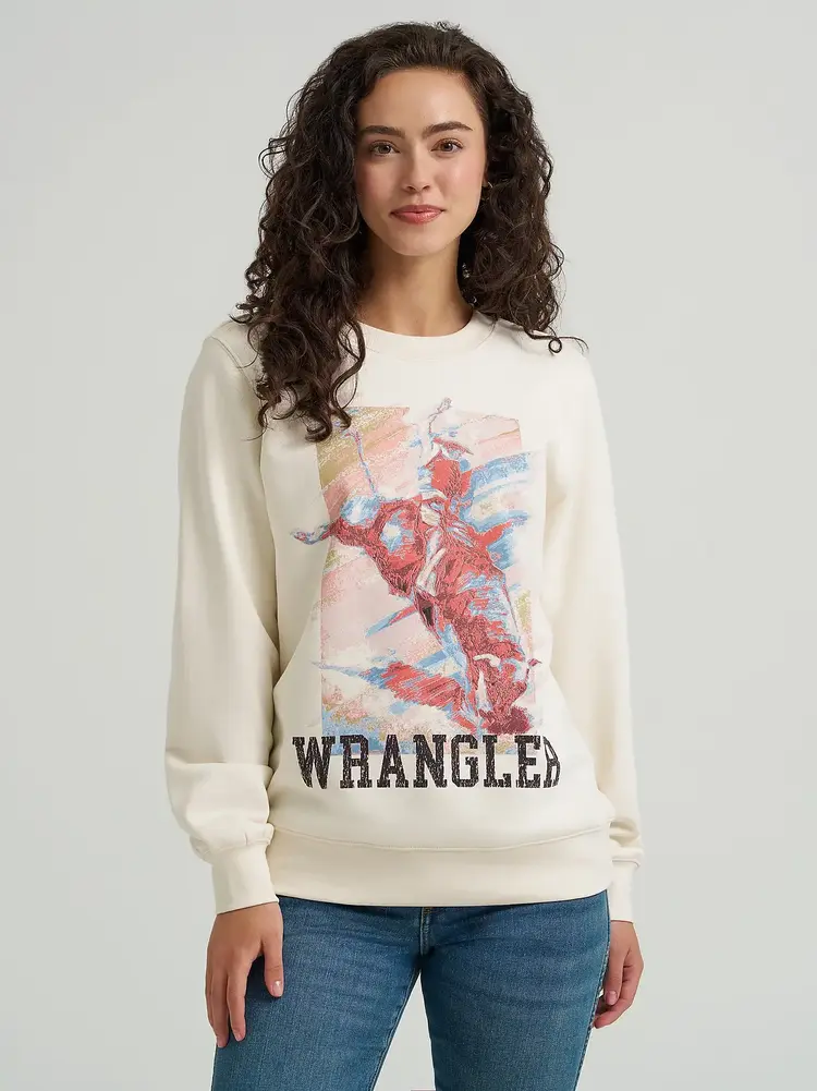 Wrangler Pastel White Crew Sweatshirt