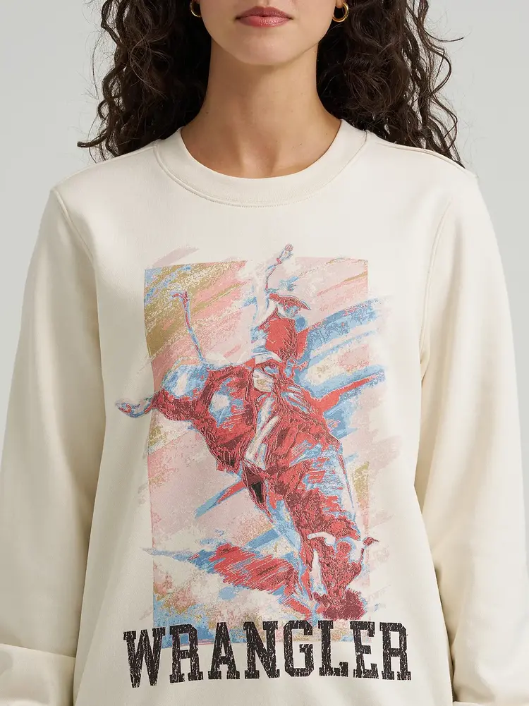 Wrangler Pastel White Crew Sweatshirt