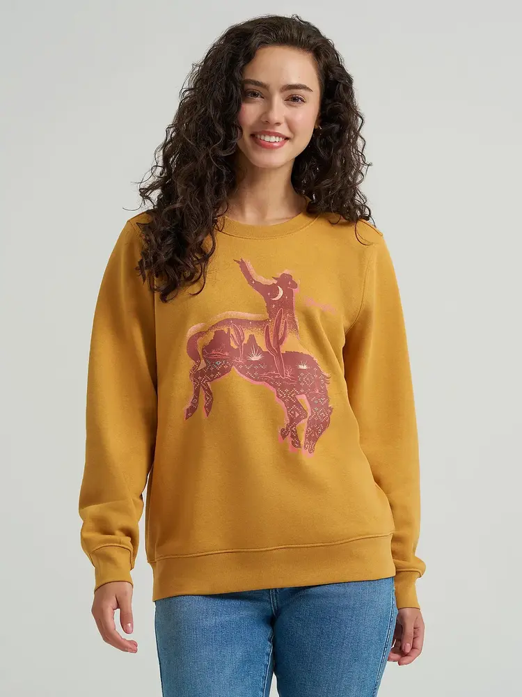 Wrangler Bronc Crew Sweatshirt Spruce Yellow