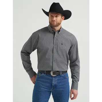 Wrangler George Strait Button Down Black Navy Hourglass