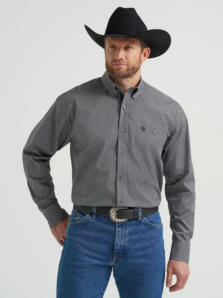 Wrangler George Strait Button Down Black Navy Hourglass