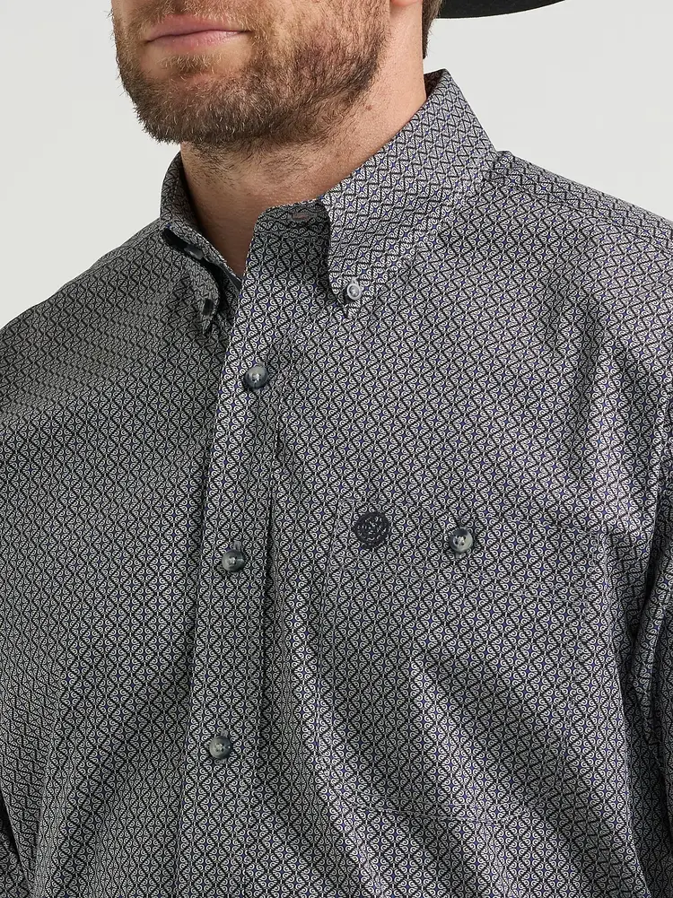 Wrangler George Strait Button Down Black Navy Hourglass