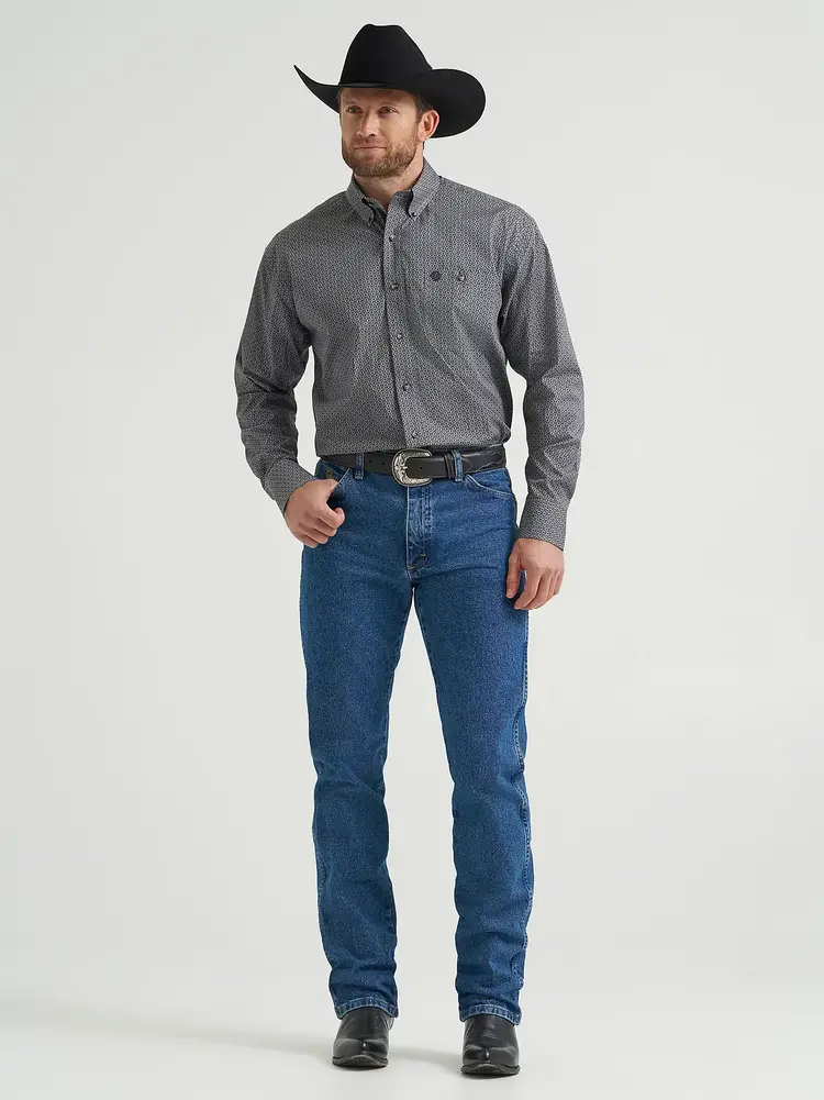 Wrangler George Strait Button Down Black Navy Hourglass