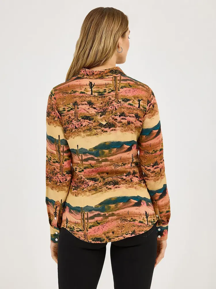 Wrangler Desert Print Snap Tan