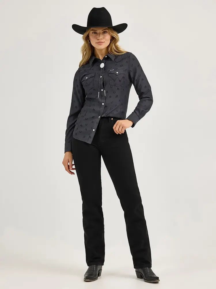 Wrangler Subtle Black Horses Snap