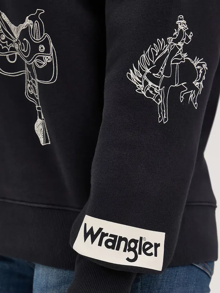 Wrangler Retro Icon Punchy Crew Sweatshirt Black