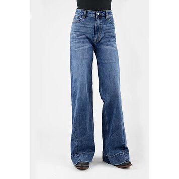 Tin Haul High Rise Wide Leg Gold Embroidered Pocket