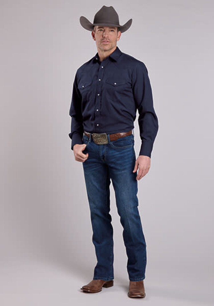 Roper Two Pocket Snap Solid Deep Navy