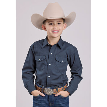 Roper Youth Two Pocket Snap Solid Deep Navy