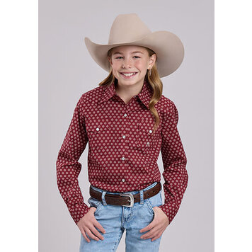 Roper Youth Stretch Two Pocket Snap Red