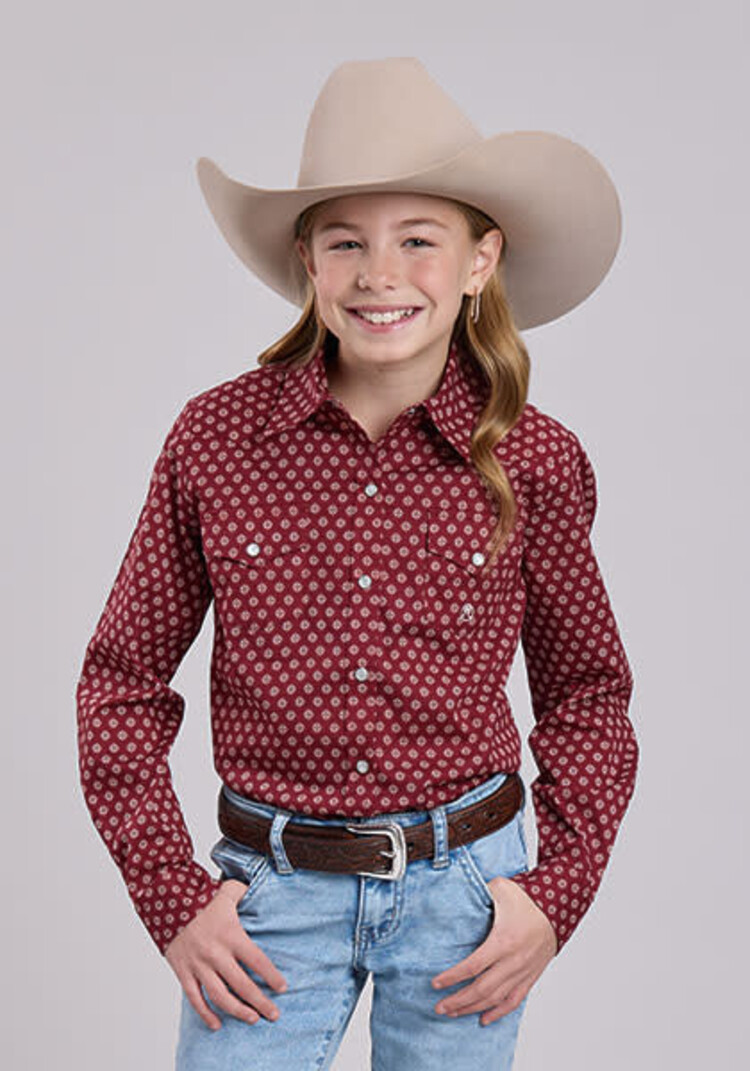 Roper Youth Stretch Two Pocket Snap Red