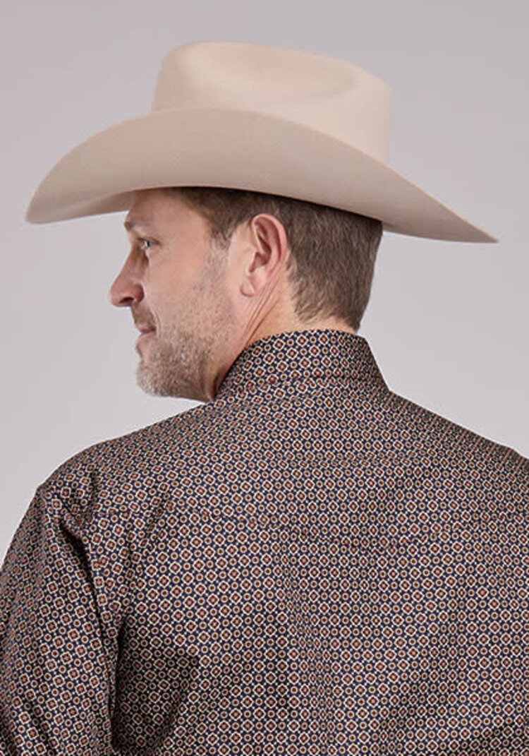 Roper Two Pocket Snap Navy Red Gold