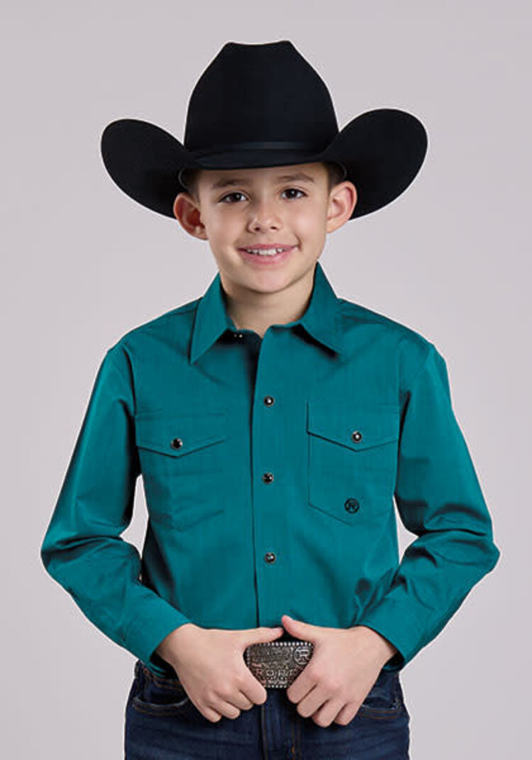 Roper Youth Two Pocket Black Fill Teal