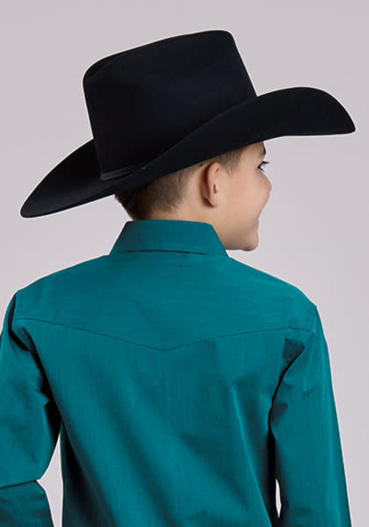 Roper Youth Two Pocket Black Fill Teal