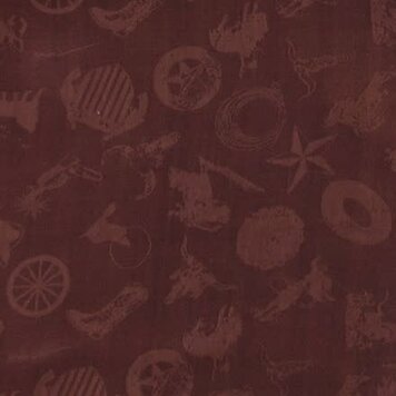 Wyoming Traders Chocolate Cowboy Logo Jacquard Silk Scarf