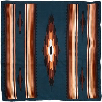 Wyoming Traders Teal Tan Aztec Silk Scarf 42