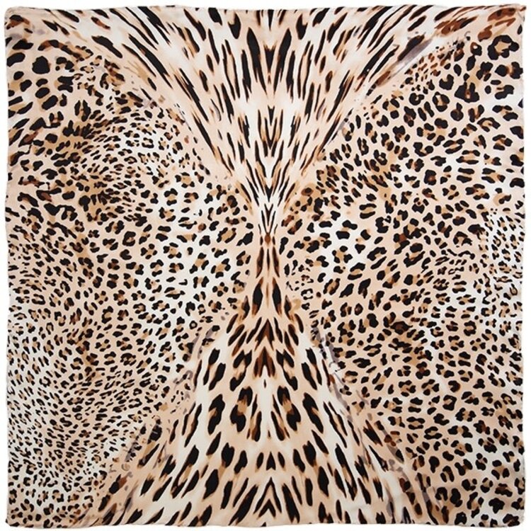 Wyoming Traders Leopard Charmeuse Silk Scarf