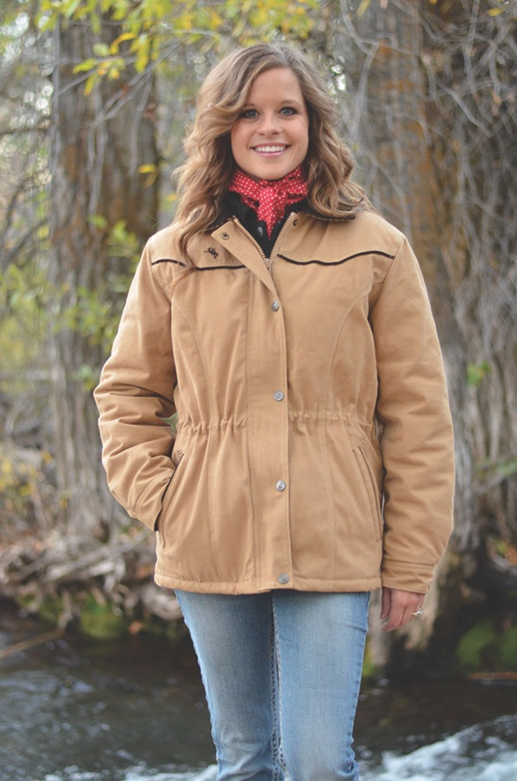 Wyoming Traders Women's Canvas Ranch Coat Tan