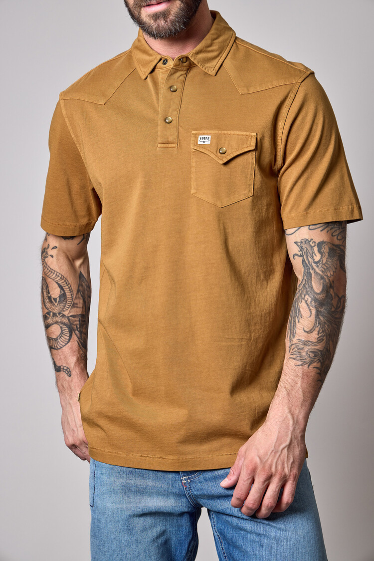 Kimes Ranch Fluger 1/4 Snap Polo Brown