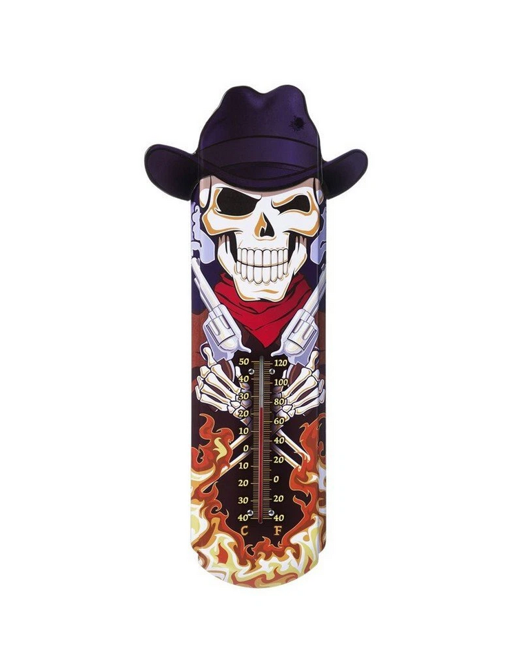 Tough 1 Decorative Tin Thermometer Skeleton